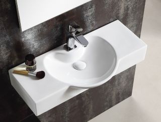 Раковина  CeramaLux STR4280C белая 70 см